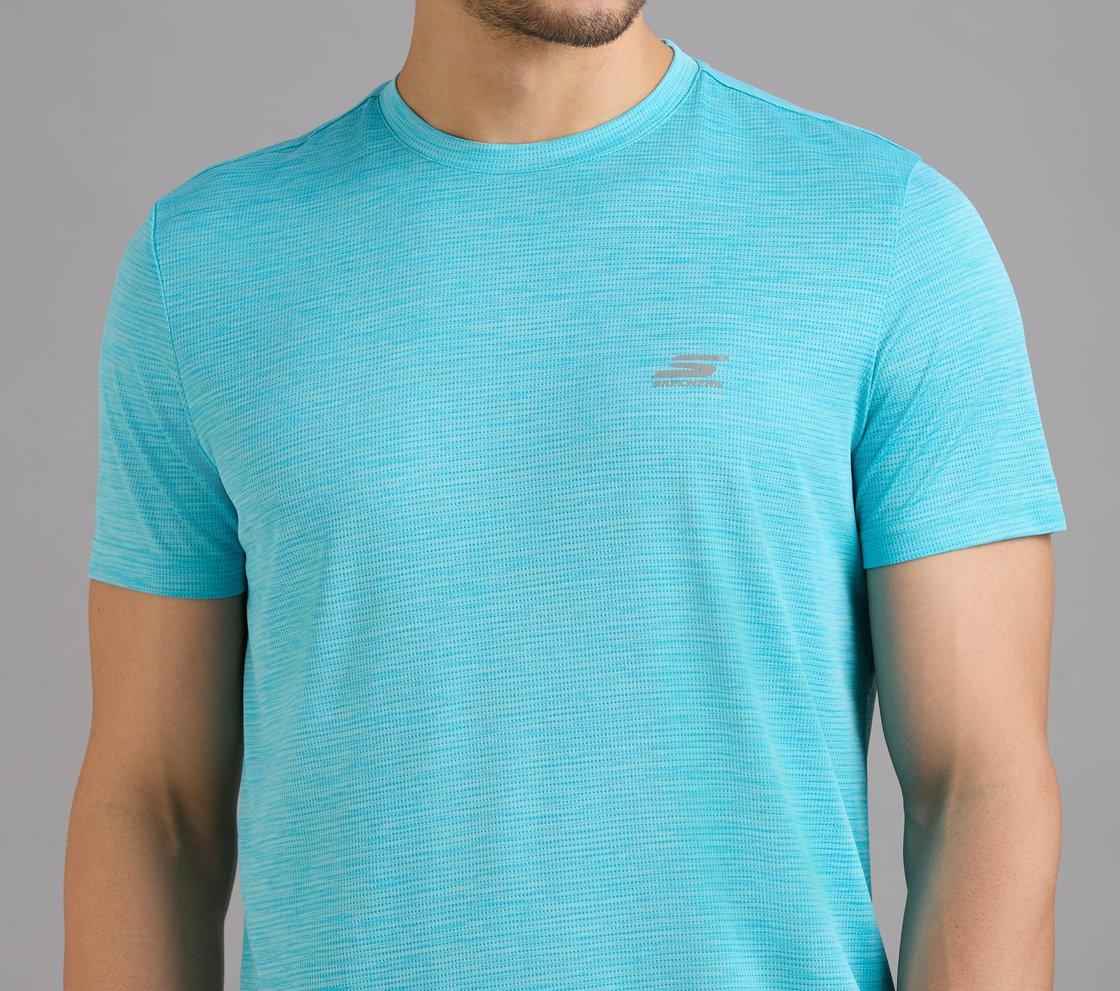 SS LARGE PERFORATED T-SHIRT, TURQUOISE Apparel Right View