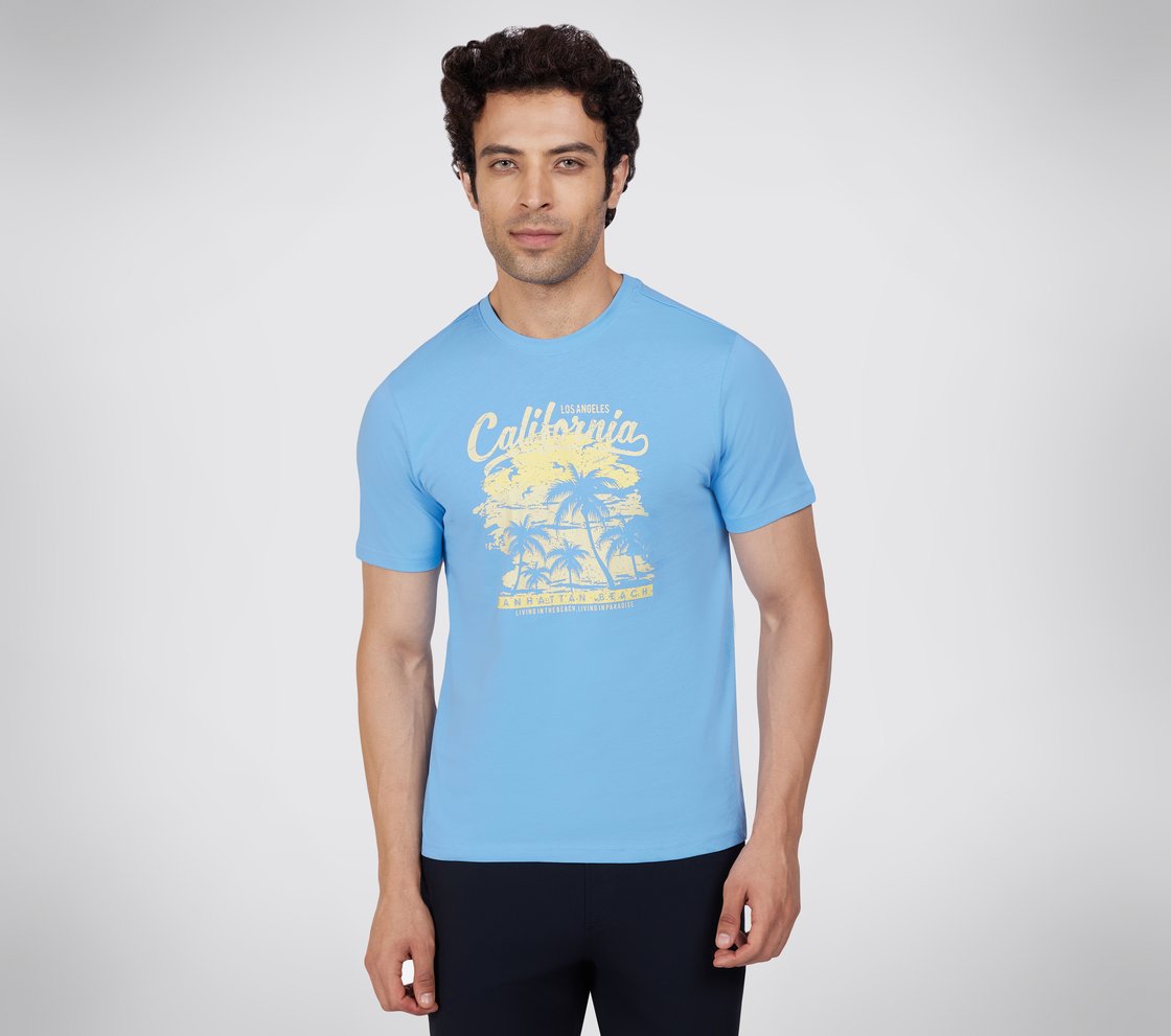 SS CALIFORNIA GRAPHIC T-SHIRT, BLUE Apparel Lateral View