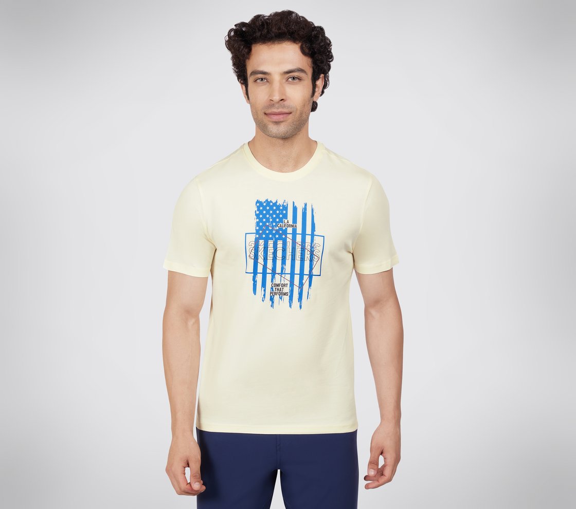 SS CHEST GRAPHIC T-SHIRT, NATURAL WHITE Apparel Lateral View