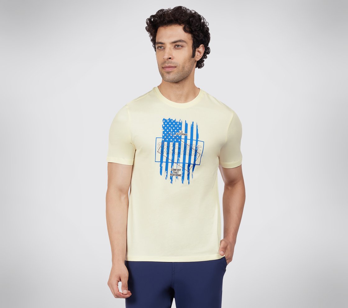 SS CHEST GRAPHIC T-SHIRT, NATURAL WHITE Apparel Left View