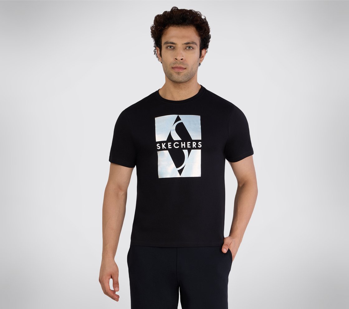 SS FOIL SKECHERS T-SHIRT, BBBBLACK Apparel Left View