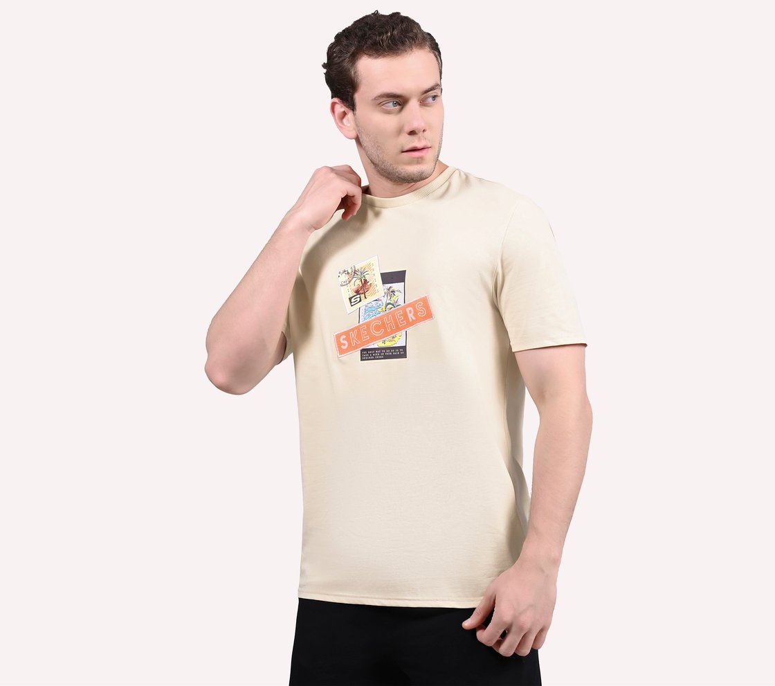 OASIS SKX STAMP TEE, OFF WHITE/GREY Apparel Top View
