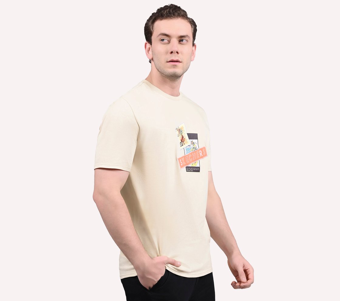 OASIS SKX STAMP TEE, OFF WHITE/GREY Apparel Bottom View