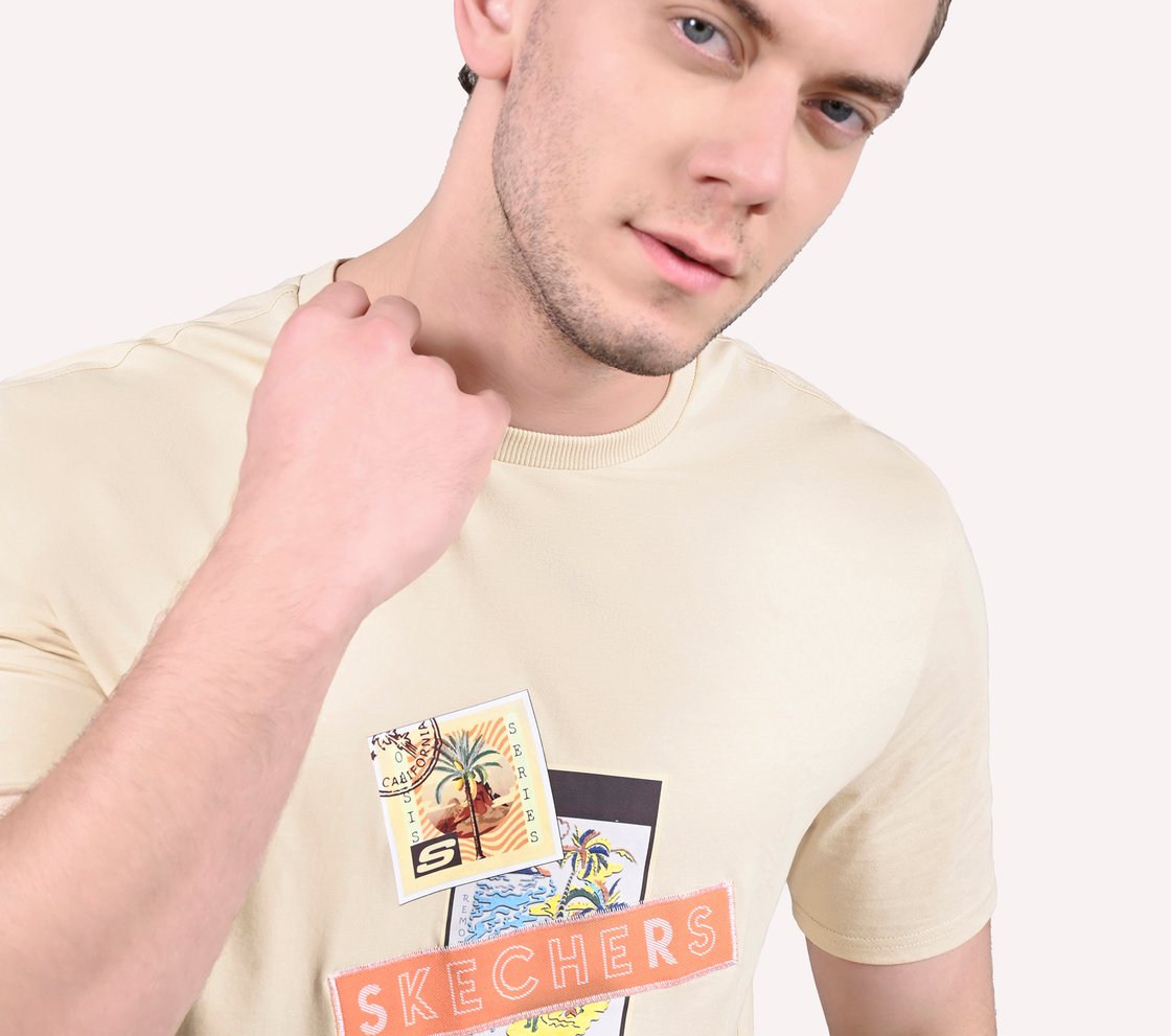 OASIS SKX STAMP TEE, OFF WHITE/GREY Apparel Right View