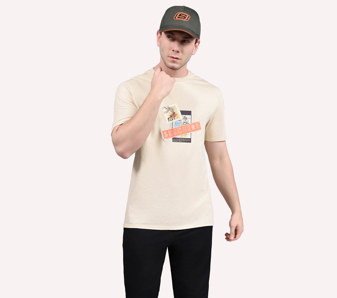 OASIS SKX STAMP TEE, OFF WHITE/GREY Apparel Right View