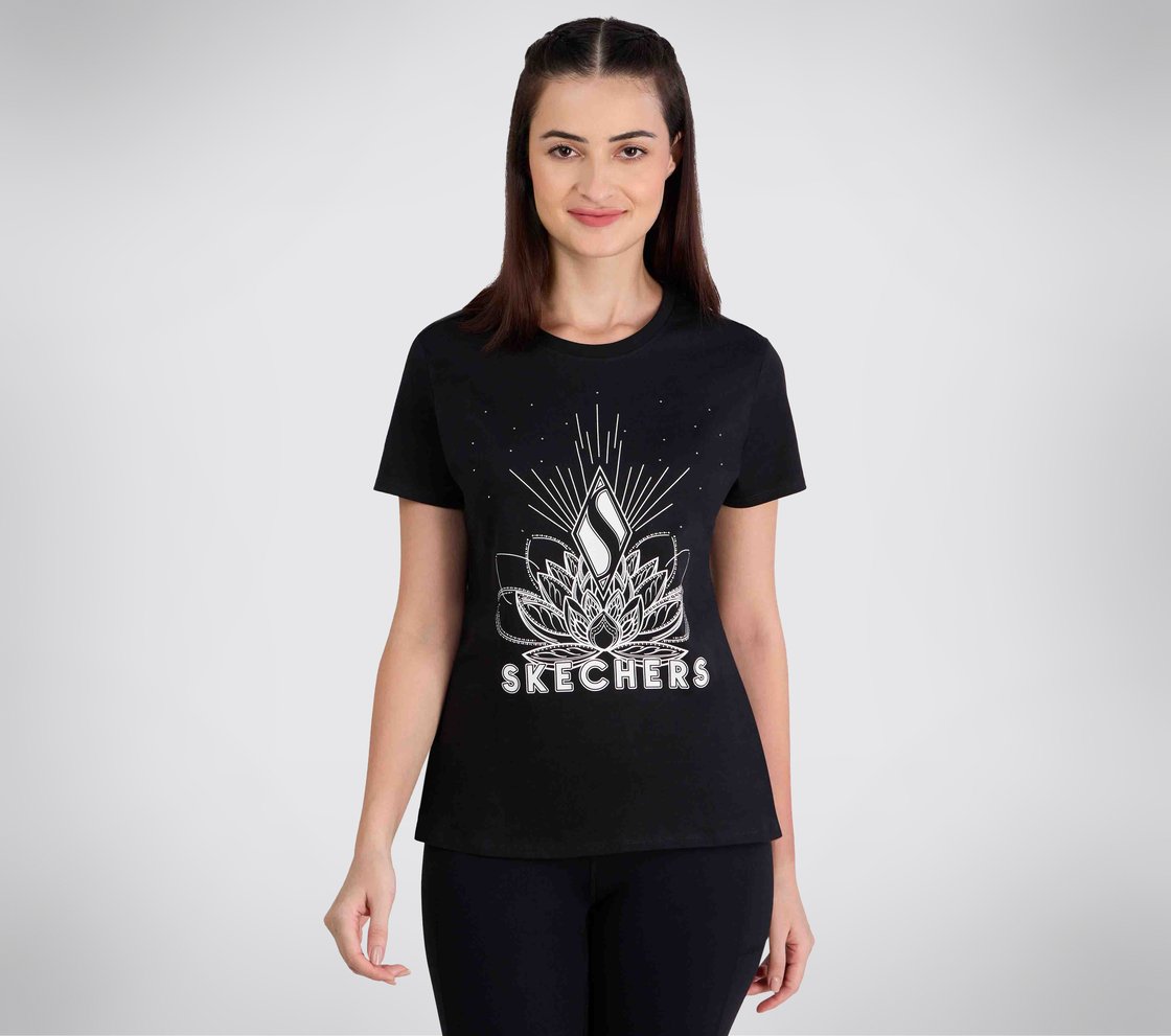 STUD EMBELLISHED ROUND NECK TSHIRT, BBBBLACK Apparel Lateral View