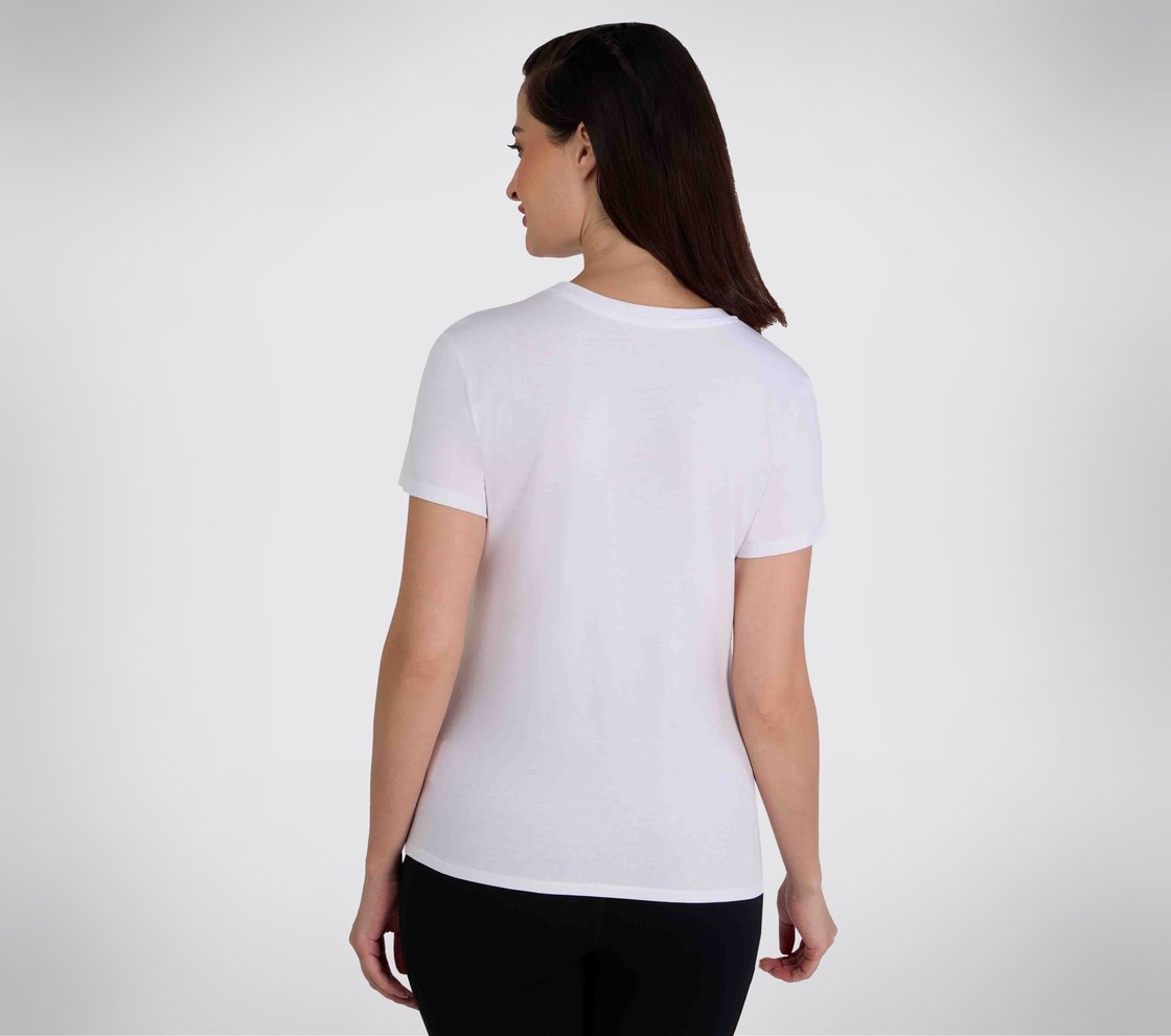 STUD EMBELLISHED ROUND NECK TSHIRT, WWWHITE Apparel Bottom View