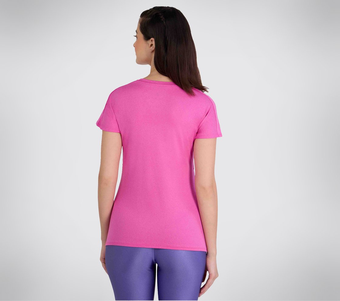 PERFORMANCE GRAPHIC T-SHIRT, SILVER/HOT PINK Apparel Bottom View