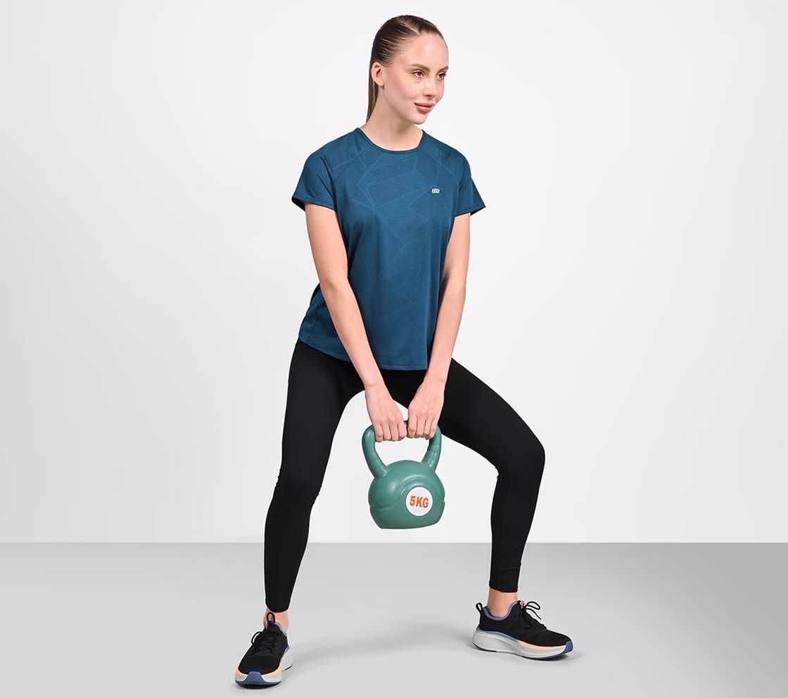 RAGLAN SLEEVE WITH OVERLAP BACK T-SHIRT, NAVY Apparel Right View