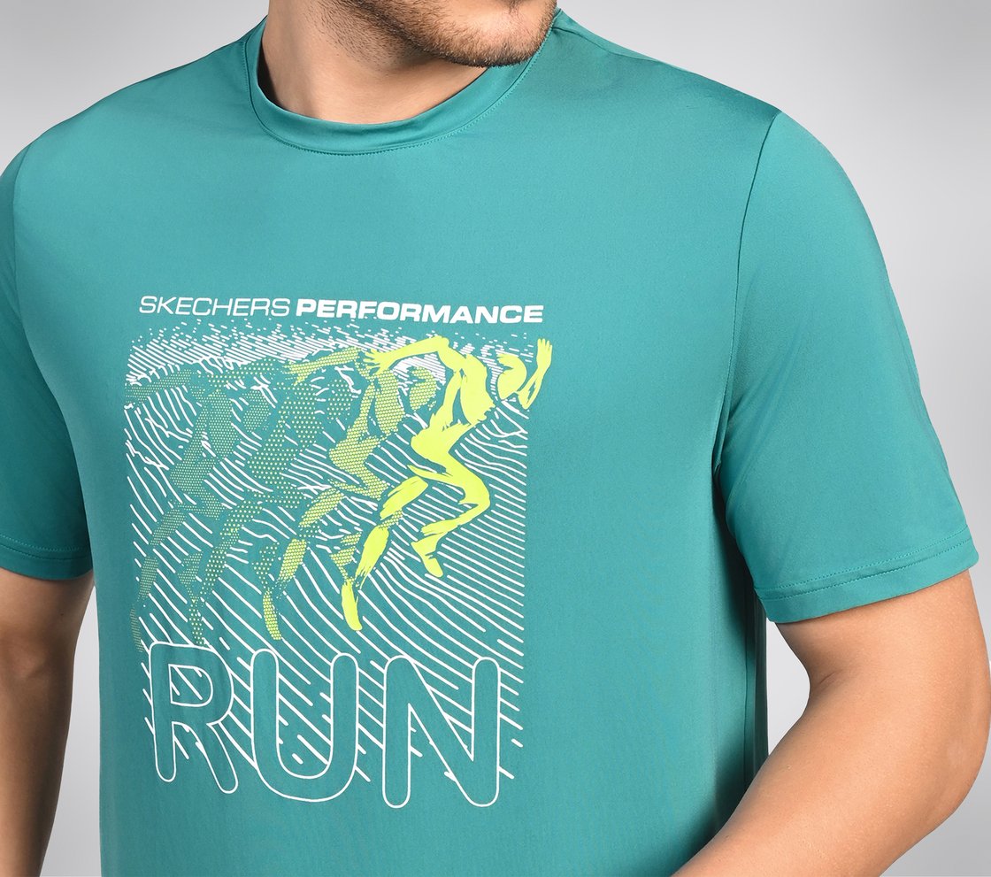 FIRFLY RUN TEE, LAVENDER/TURQUOISE Apparel Right View