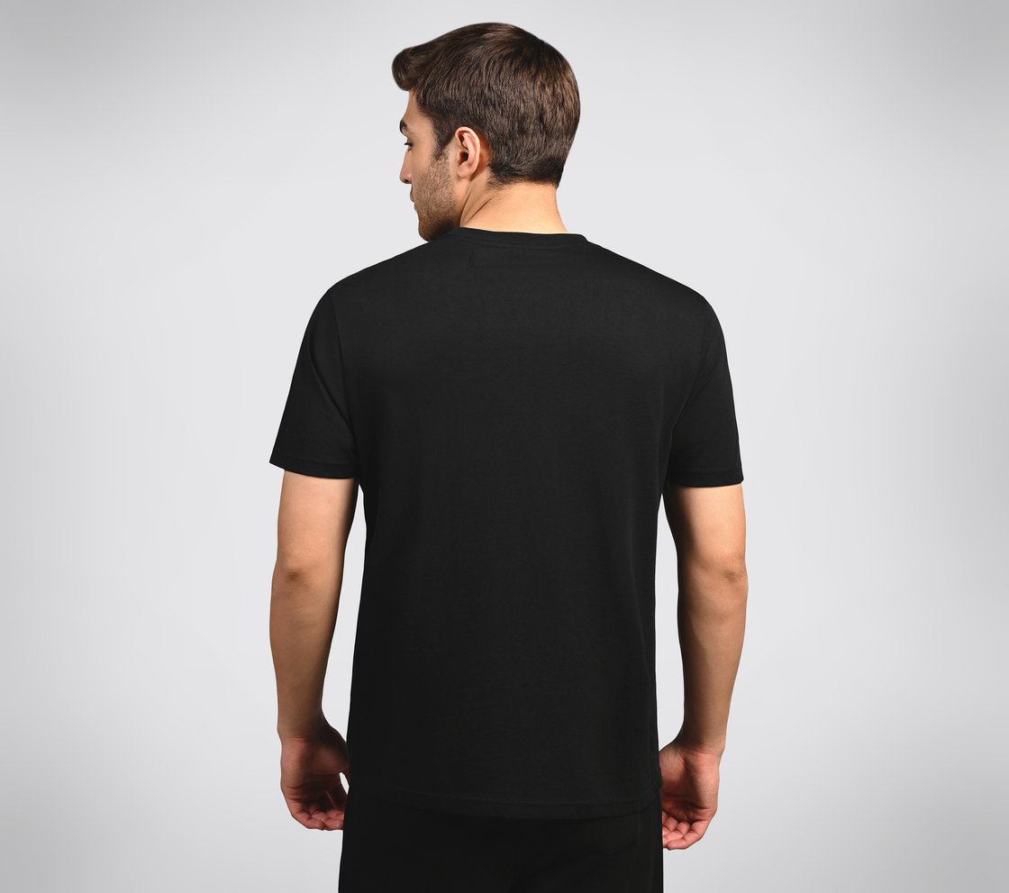 CORE VARSITY DOODLE TEE, BLACK/CHARCOAL/BLUE Apparel Left View