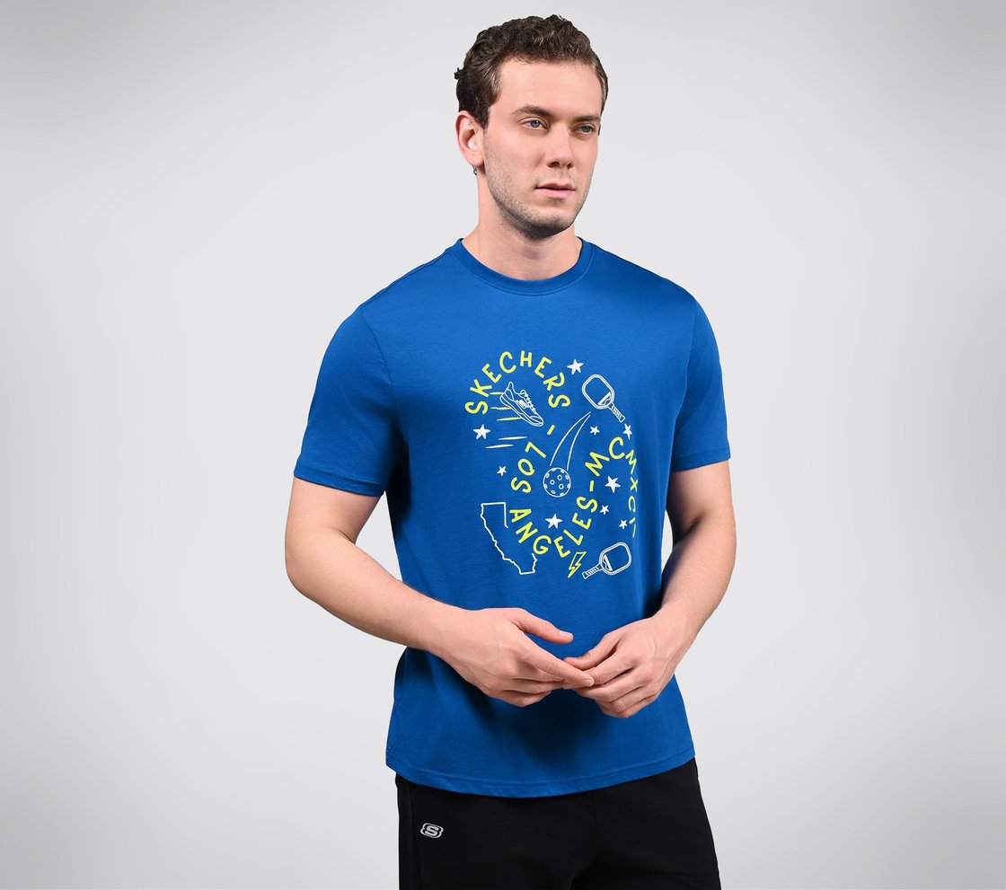 CORE VARSITY DOODLE TEE, BLACK/SILVER/ROYAL Apparel Bottom View