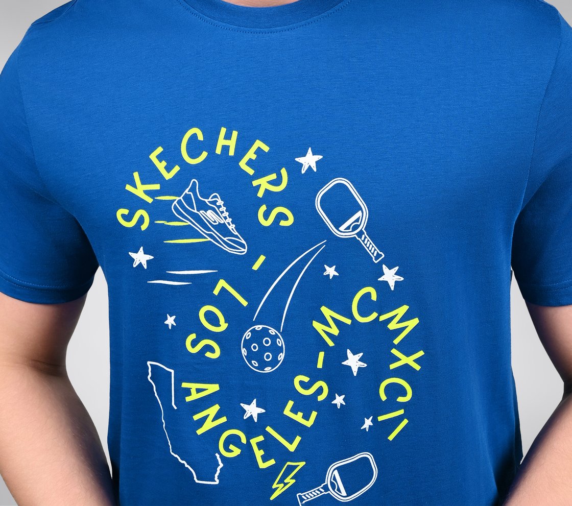 CORE VARSITY DOODLE TEE, BLACK/SILVER/ROYAL Apparel Right View