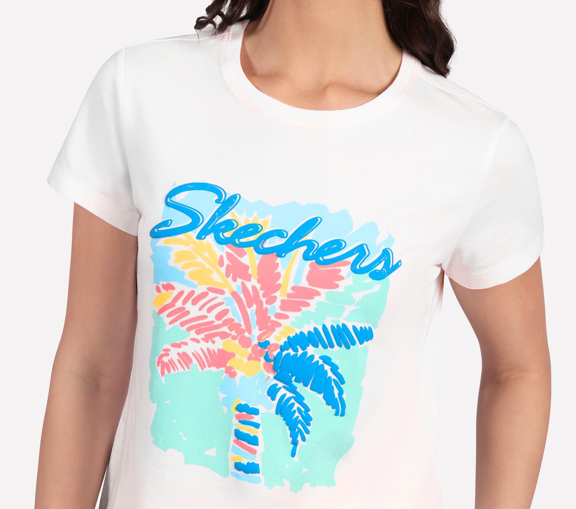 OASIS MULTICOLOR PALM TEE, WHITE Apparel Right View