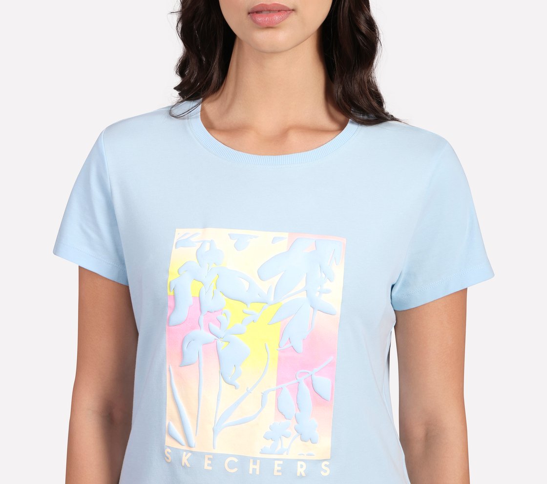 OMBRE EFFECT PALM TEE, CHARCOAL/LT. BLUE Apparel Right View