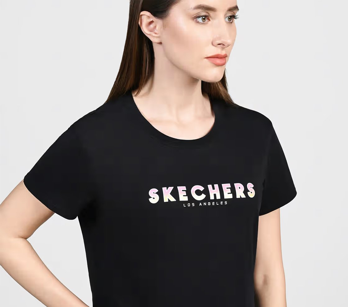 MOCK STUD SKECHERS TEE, BBBBLACK Apparel Right View