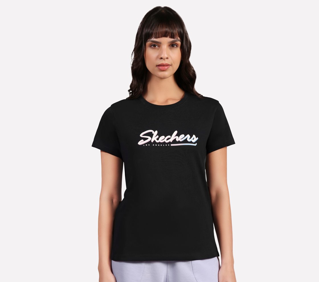 FLOWER DOODLE BRANDING TEE, BLACK Apparel Lateral View