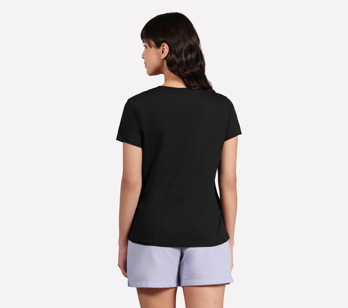 FLOWER DOODLE BRANDING TEE, BLACK Apparel Left View
