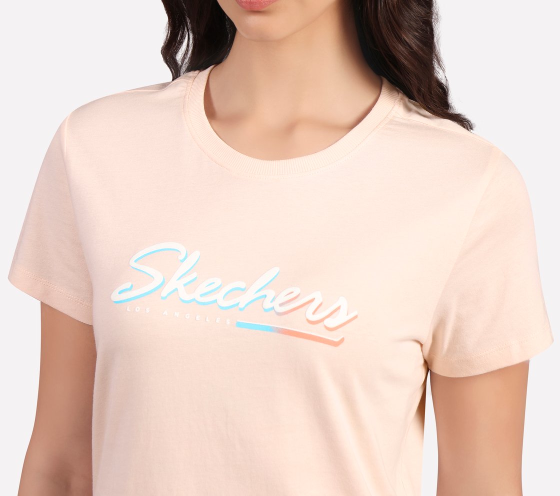 FLOWER DOODLE BRANDING TEE, NEON PINK/YELLOW Apparel Right View