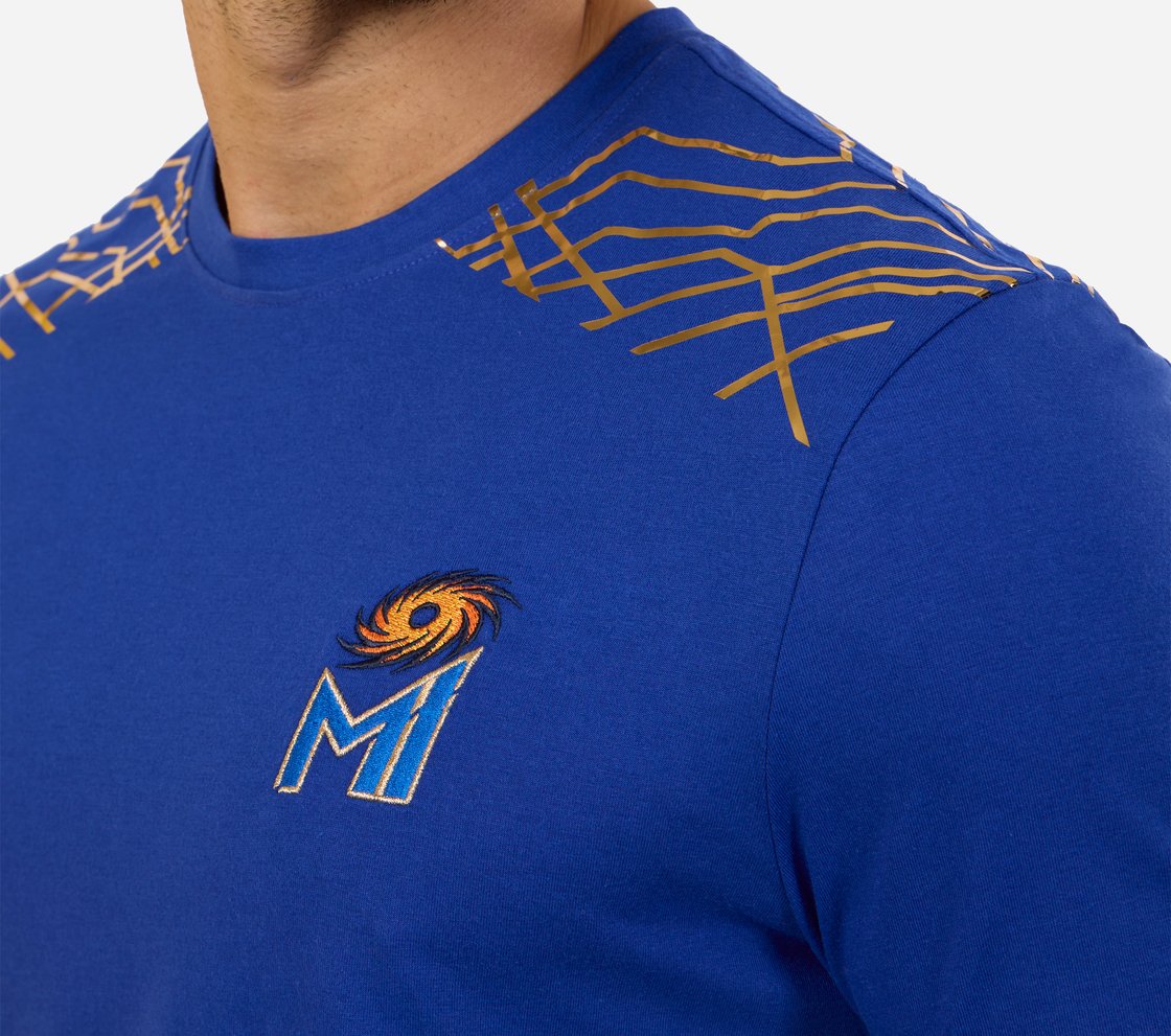 MI FAN ROUND NECK T-SHIRT, BLUE/WHITE Apparel Right View