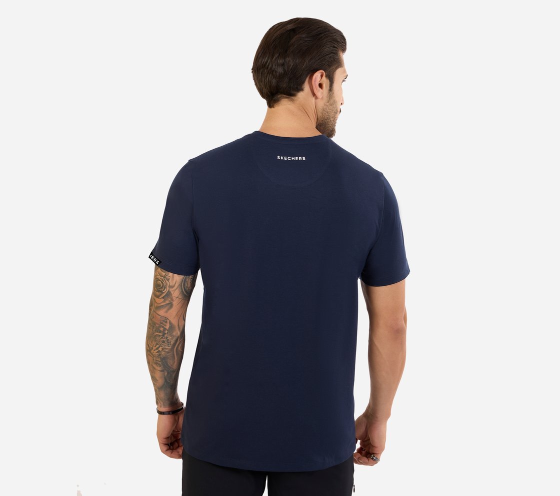 MI FAN GRAPHIC T-SHIRT, LT.GRAY/NAVY Apparel Bottom View
