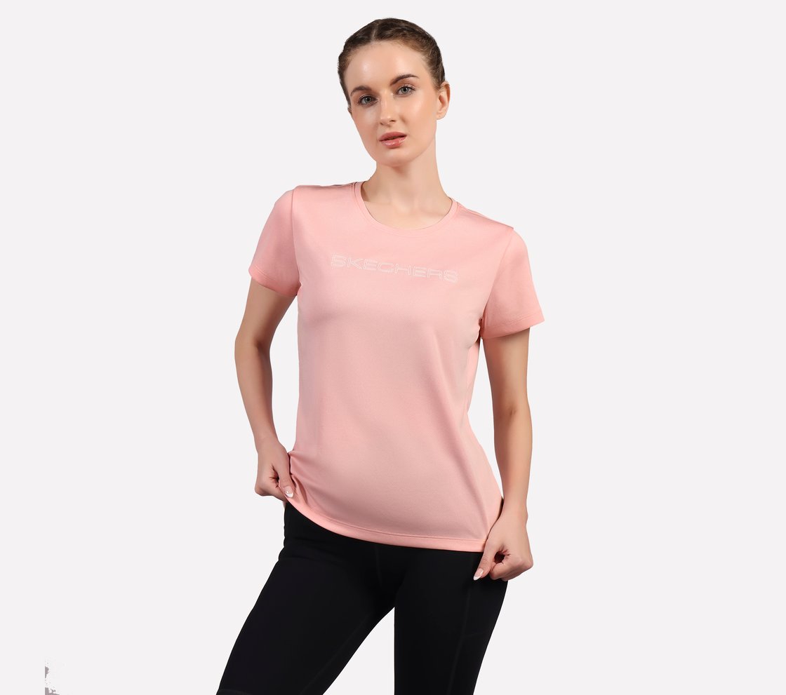 ROUND NECK BRANDED T SHIRT, BLACK/WHITE/GRY Apparel Lateral View