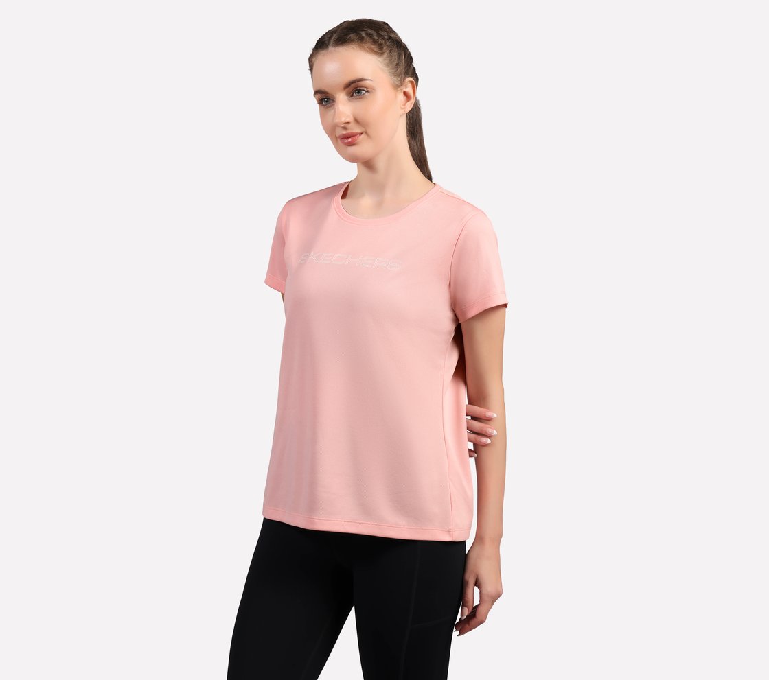 ROUND NECK BRANDED T SHIRT, BLACK/WHITE/GRY Apparel Top View