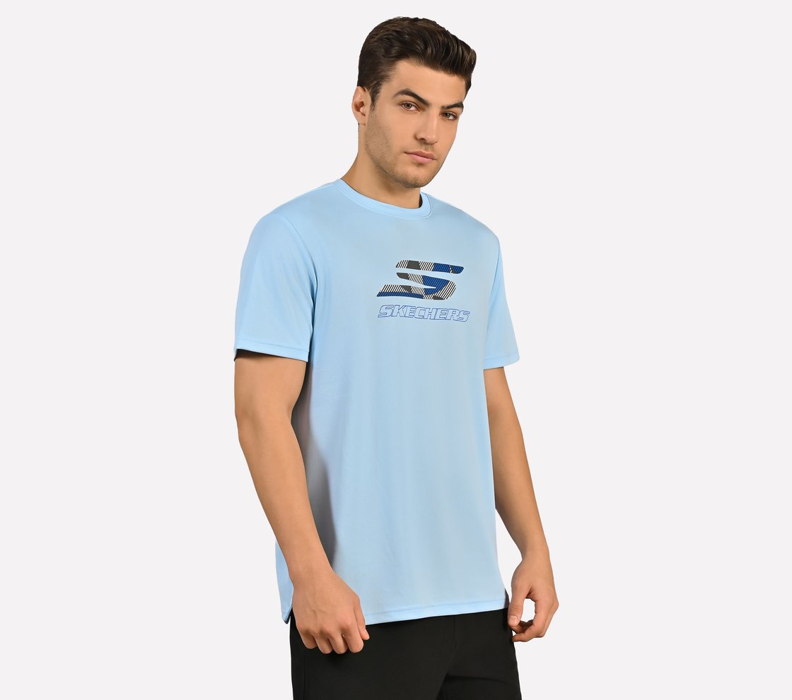 LOGO GRAPHIC PRINT T-SHIRT, CHARCOAL/LT. BLUE Apparel Bottom View