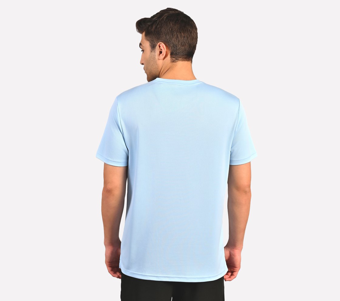 LOGO GRAPHIC PRINT T-SHIRT, CHARCOAL/LT. BLUE Apparel Left View