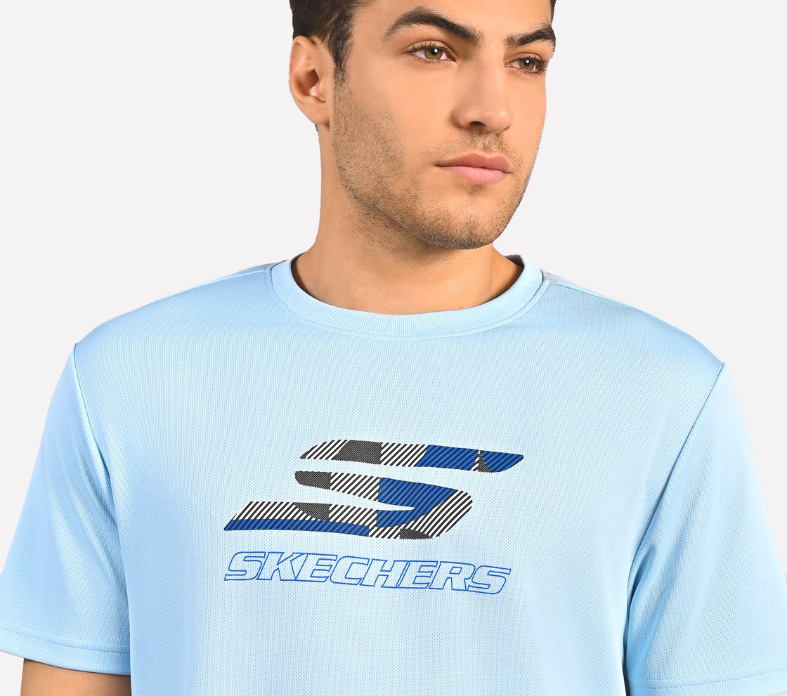 LOGO GRAPHIC PRINT T-SHIRT, CHARCOAL/LT. BLUE Apparel Right View