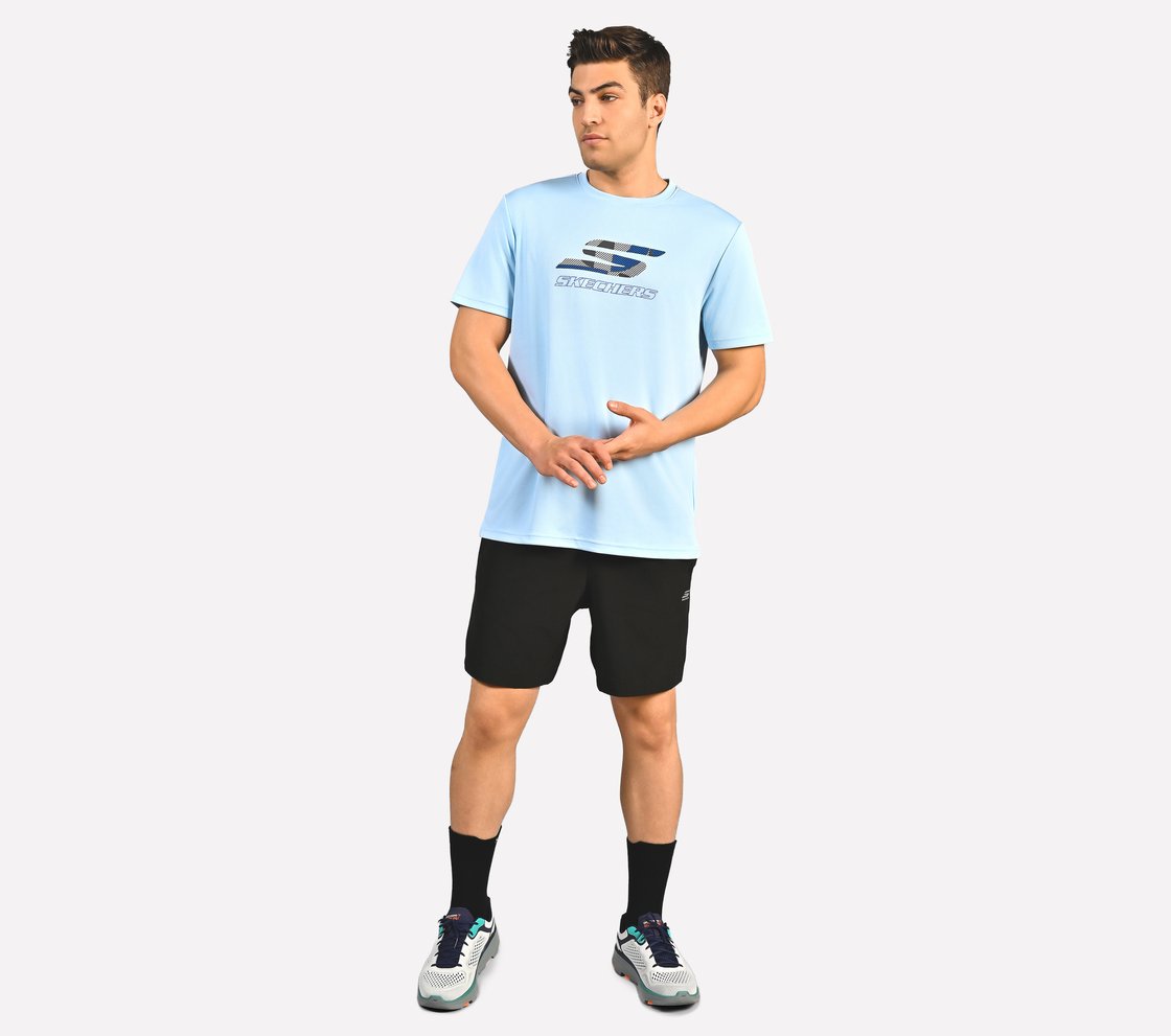LOGO GRAPHIC PRINT T-SHIRT, CHARCOAL/LT. BLUE Apparel Right View