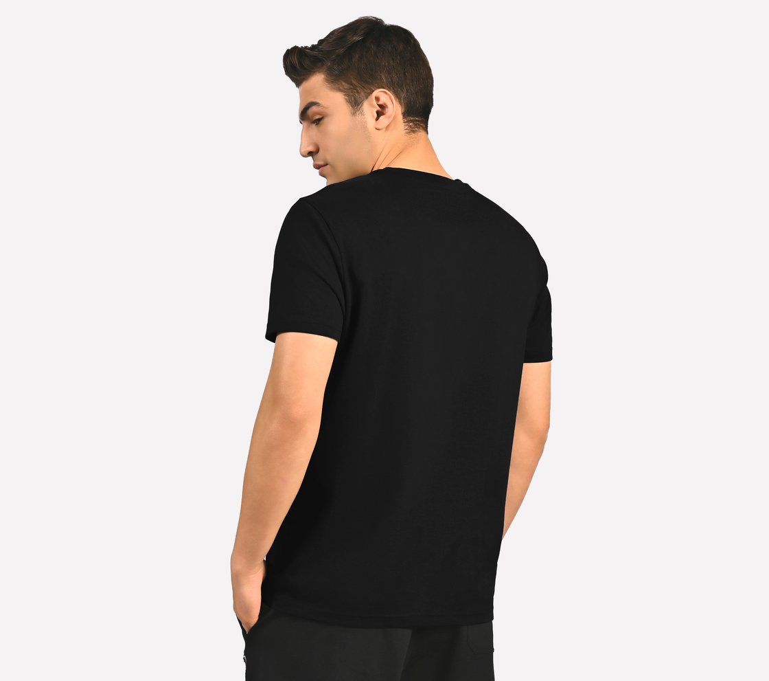 DUAL PRINT VARSITY GRAPHIC T-SHIRT, BLACK Apparel Left View