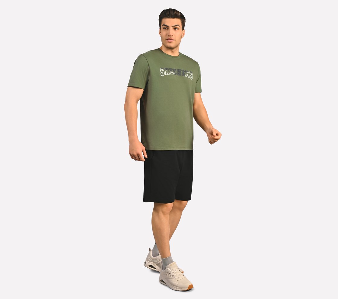 DUAL PRINT VARSITY GRAPHIC T-SHIRT, NATURAL/OLIVE Apparel Right View