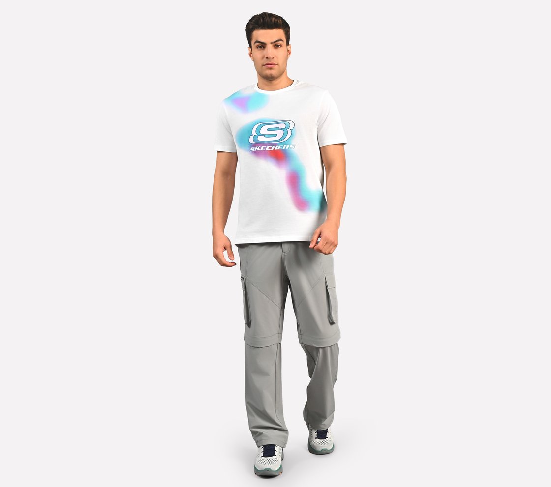 SMOKE PRINT T-SHIRT, WHITE Apparel Right View