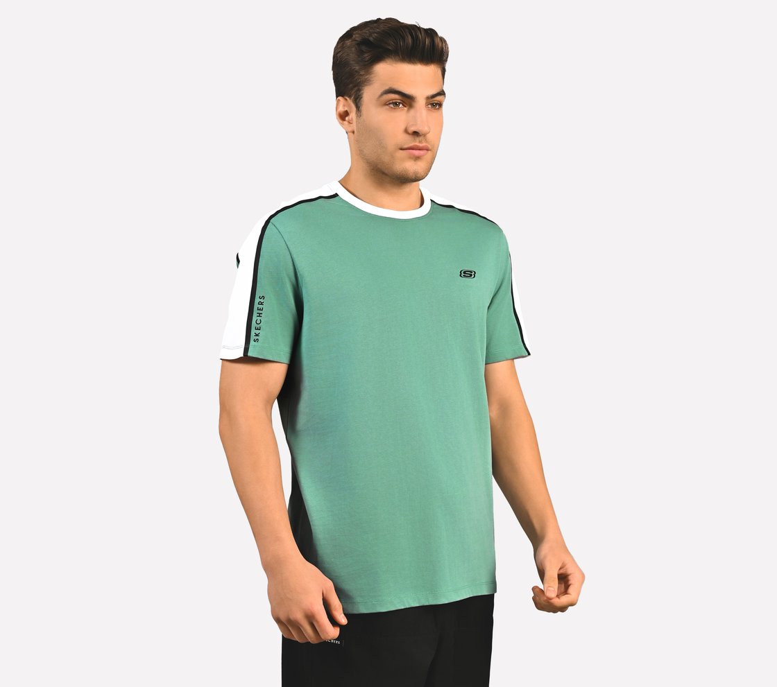 CONTRAST SHOULDER PANEL COTTON, SAGE Apparel Bottom View