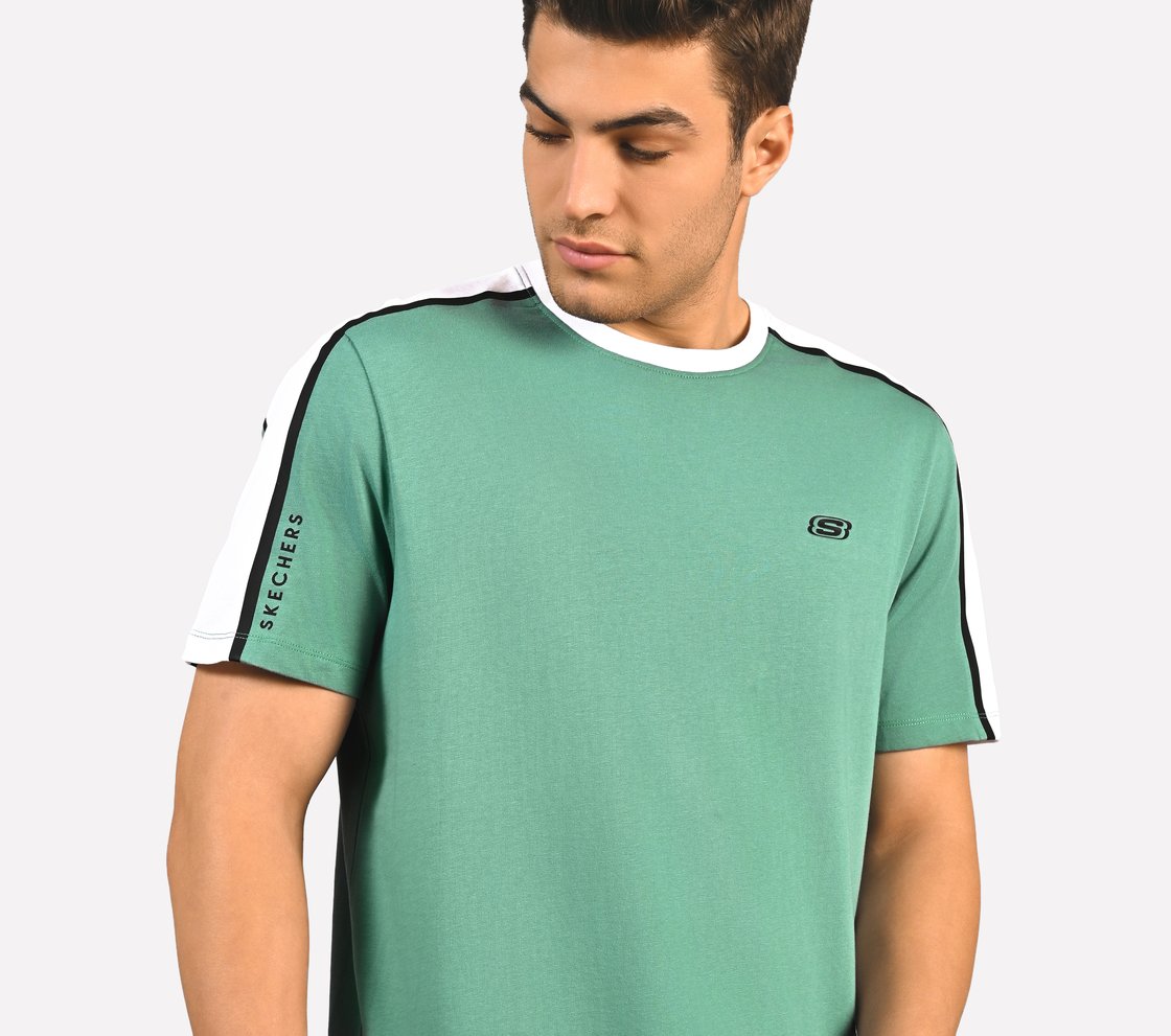 CONTRAST SHOULDER PANEL COTTON, SAGE Apparel Right View