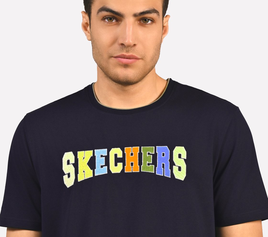 MULTICOLOR LOGO T-SHIRT, NAVY Apparel Right View