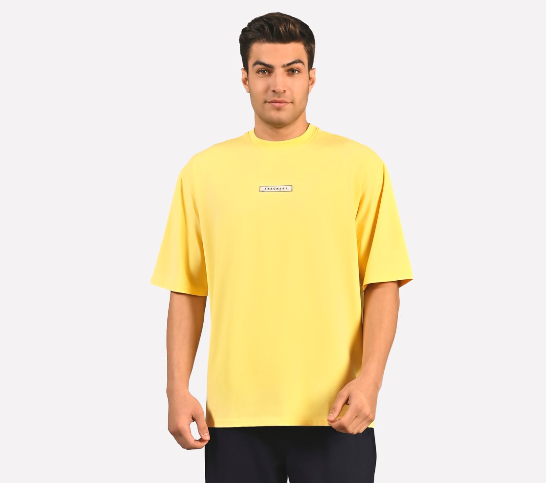 BACK PALM PRINT T-SHIRT, YELLOW/MULTI Apparel Lateral View