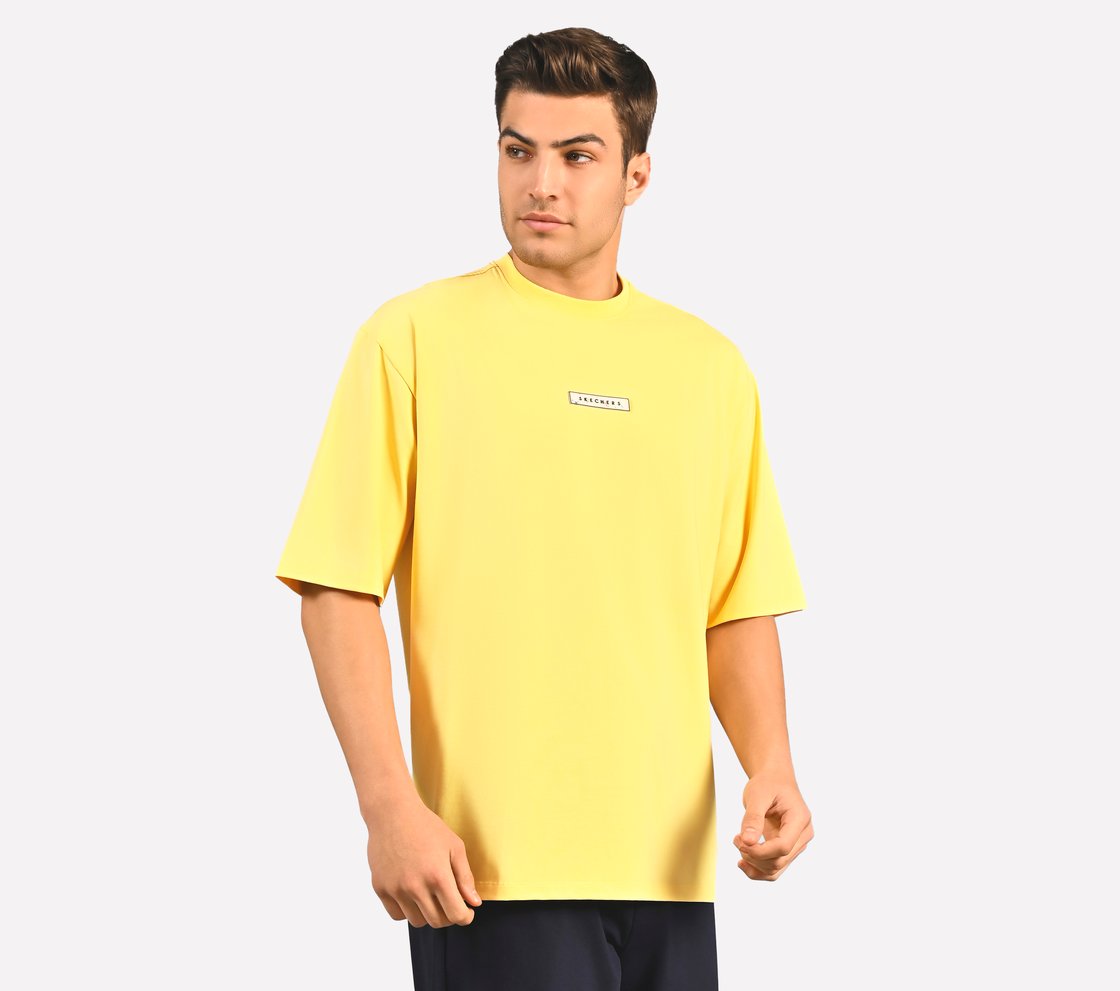 BACK PALM PRINT T-SHIRT, YELLOW/MULTI Apparel Bottom View