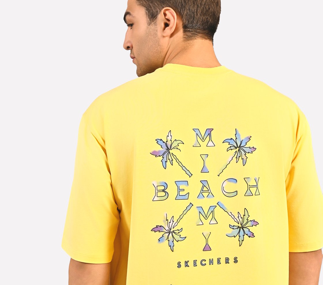 BACK PALM PRINT T-SHIRT, YELLOW/MULTI Apparel Right View