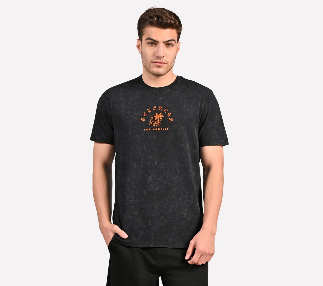 ACID WASH GRAPHIC T-SHIRT, BLACK