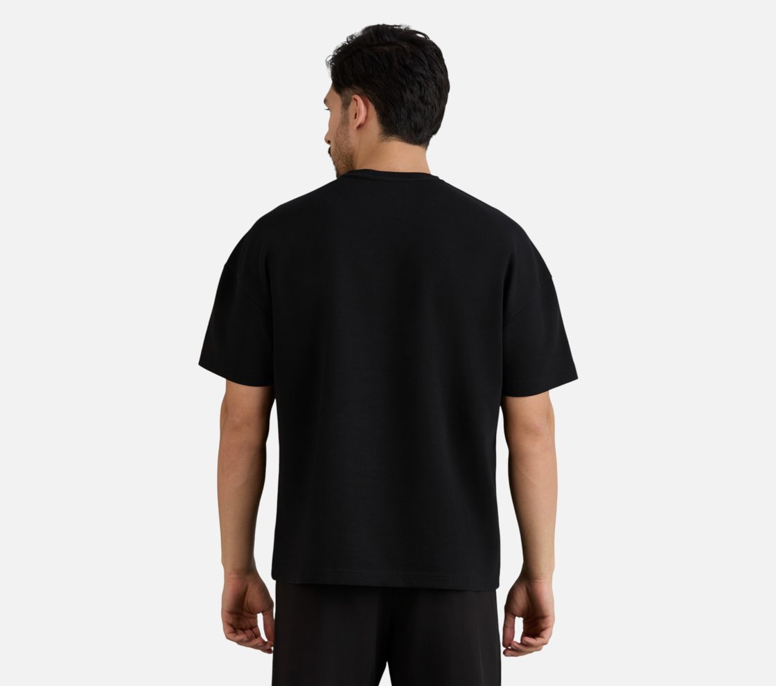 MENS TECHNO PRINT T-SHIRT, BLACK Apparel Left View