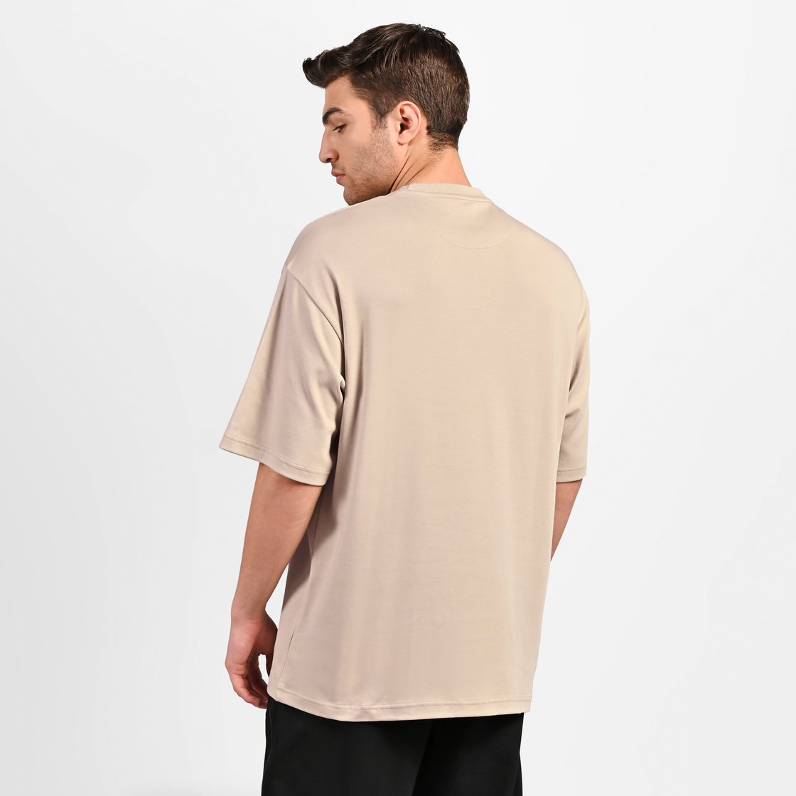 OVERSIZED SKECHERS T-SHIRT, NATURAL/SILVER Apparel Left View
