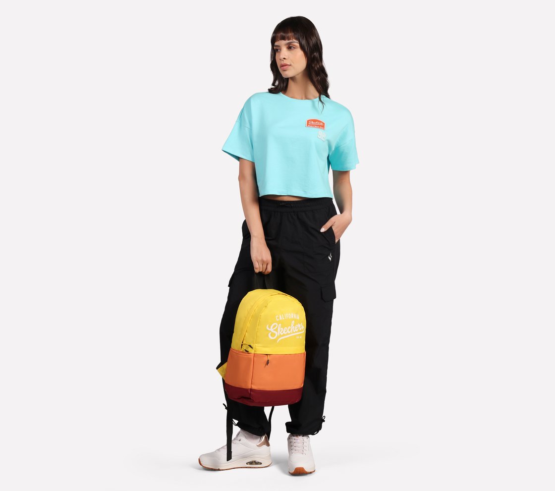 DROP SHOULDER BADGE T-SHIRT, SILVER/PURPLE/TURQUOISE Apparel Right View