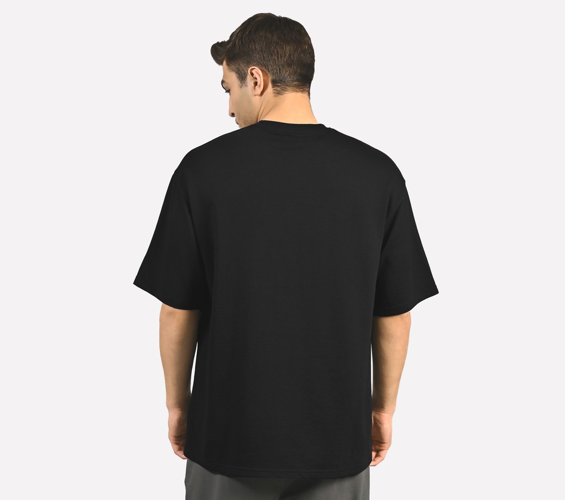 EMBOSSED LOGO T-SHIRT, BLACK/CHARCOAL/BLUE Apparel Left View