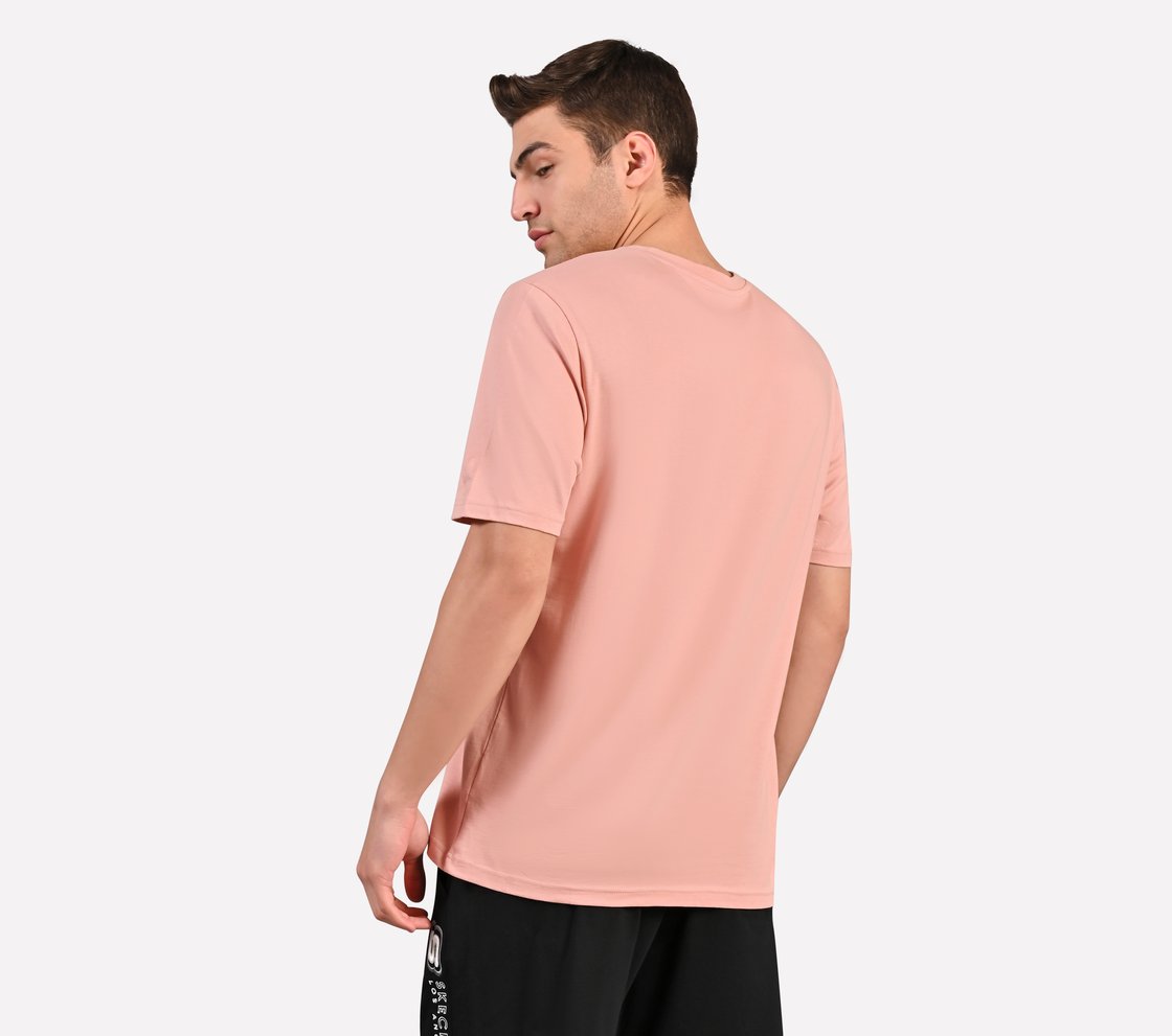MENS BASIC LOGO  CREW NECK, BLACK/SILVER/PINK Apparel Left View