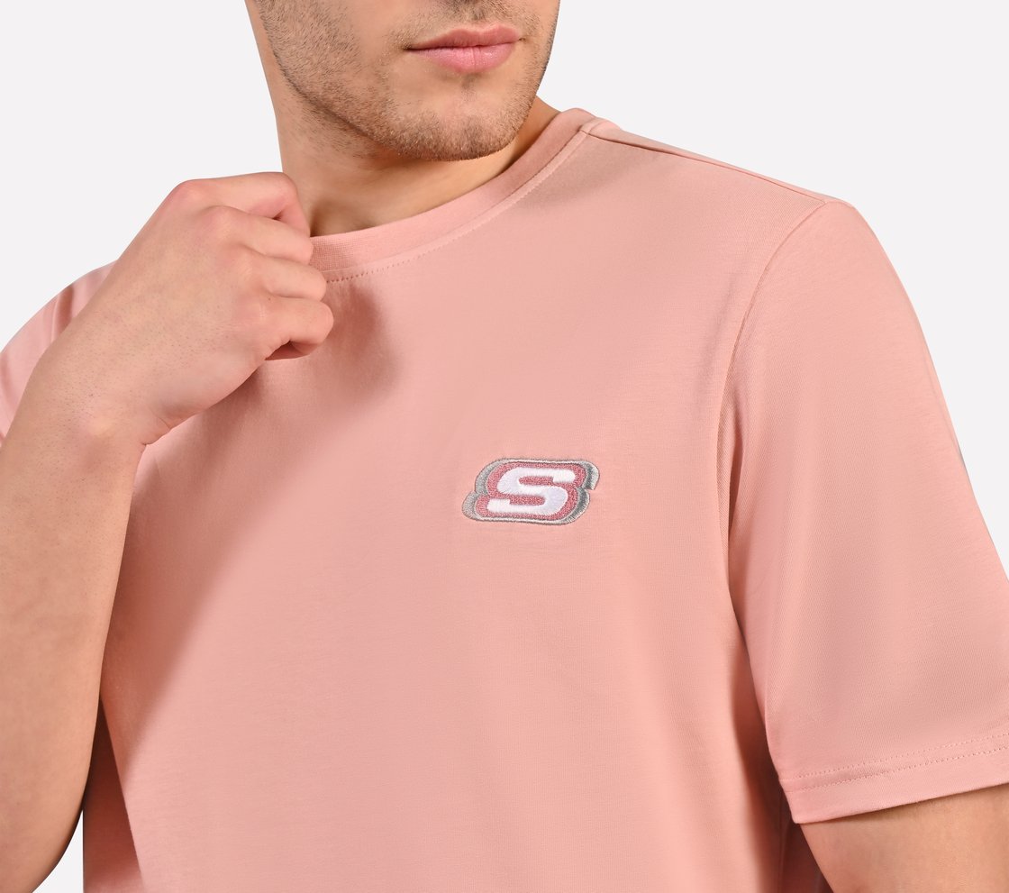 MENS BASIC LOGO  CREW NECK, BLACK/SILVER/PINK Apparel Right View