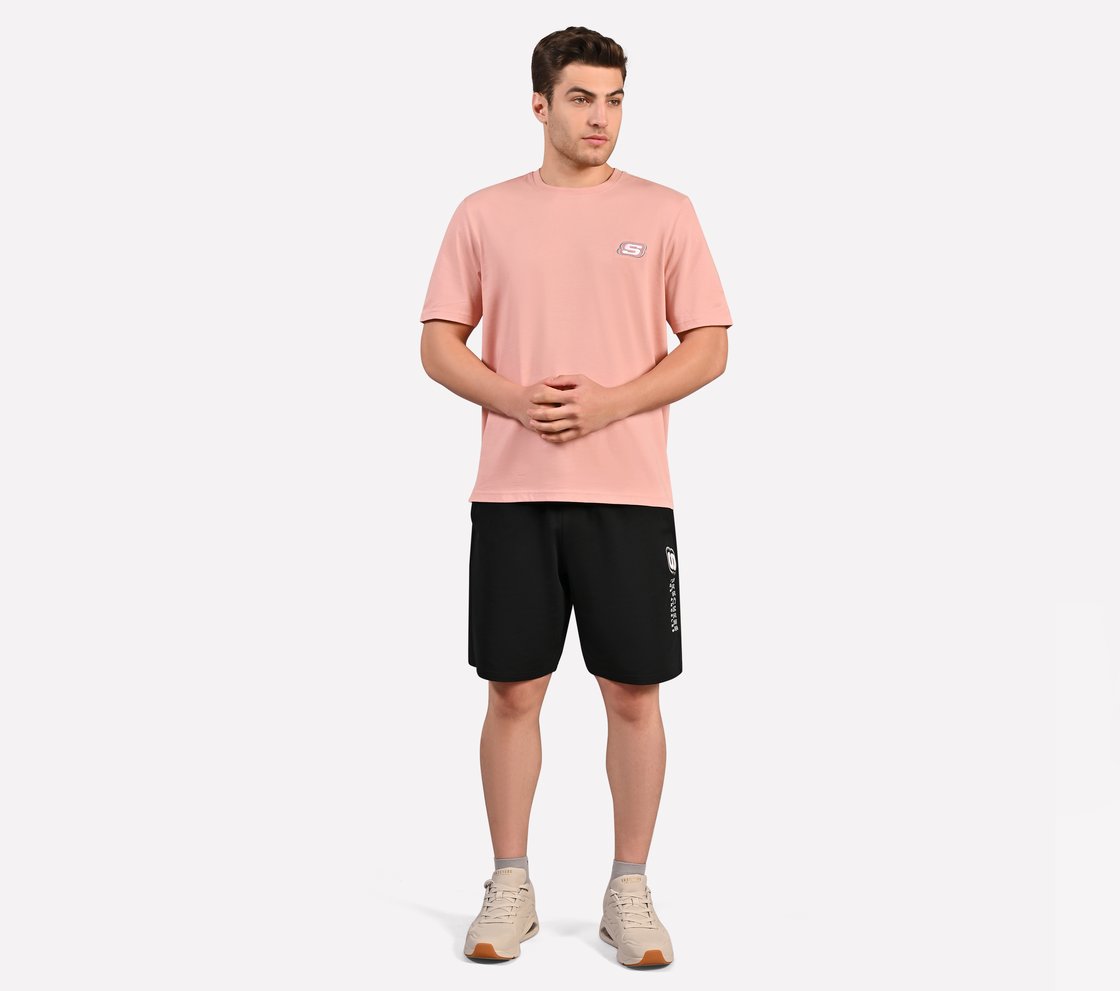 MENS BASIC LOGO  CREW NECK, BLACK/SILVER/PINK Apparel Right View