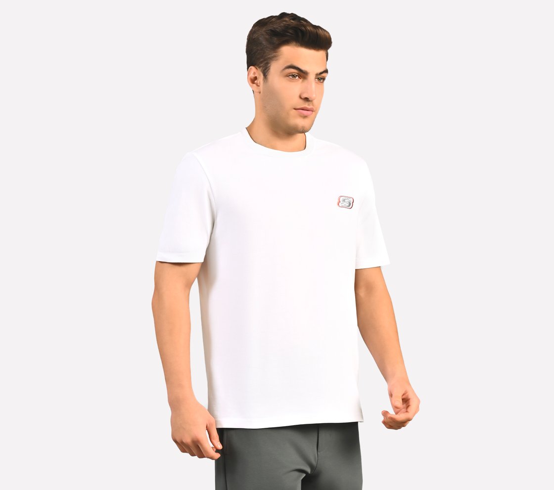 MENS BASIC LOGO  CREW NECK, WHITE Apparel Bottom View