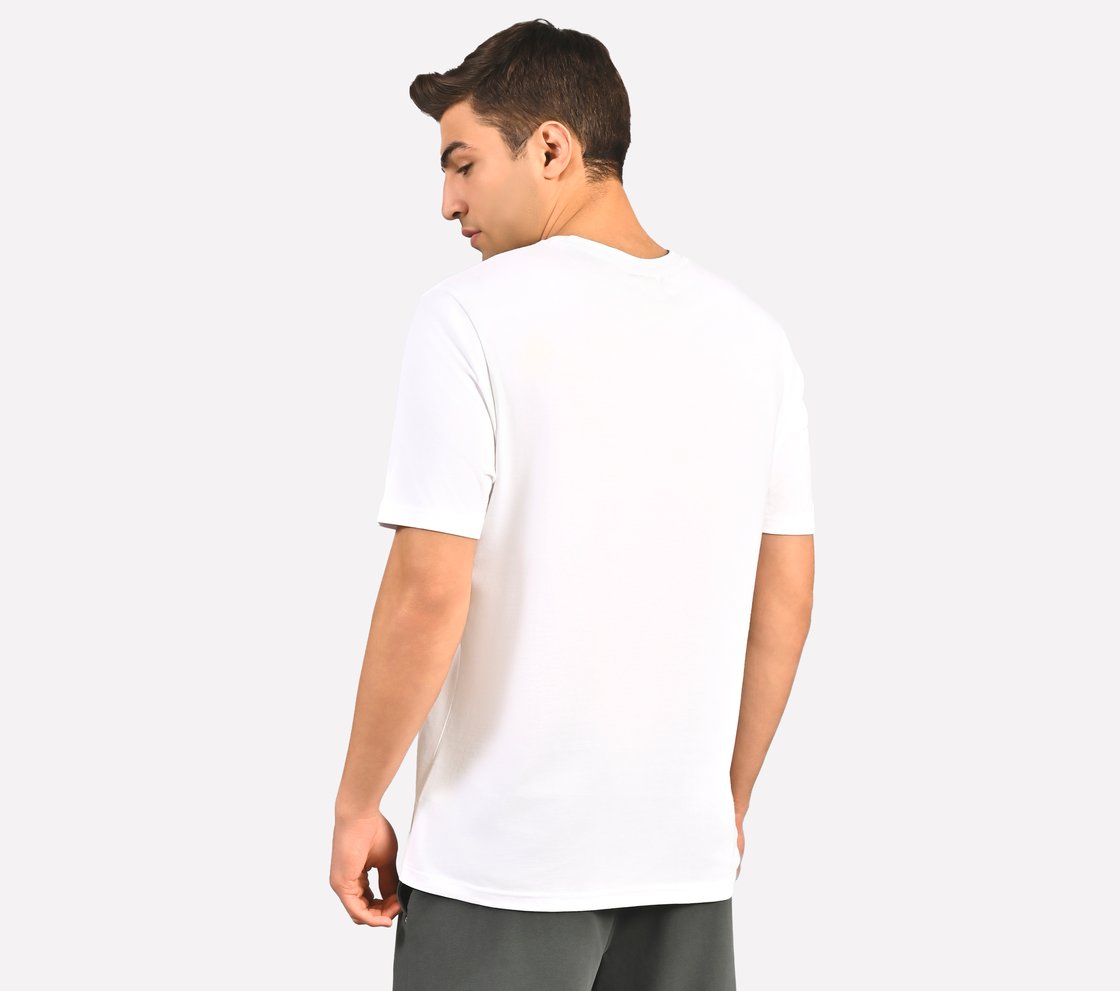 MENS BASIC LOGO  CREW NECK, WHITE Apparel Left View